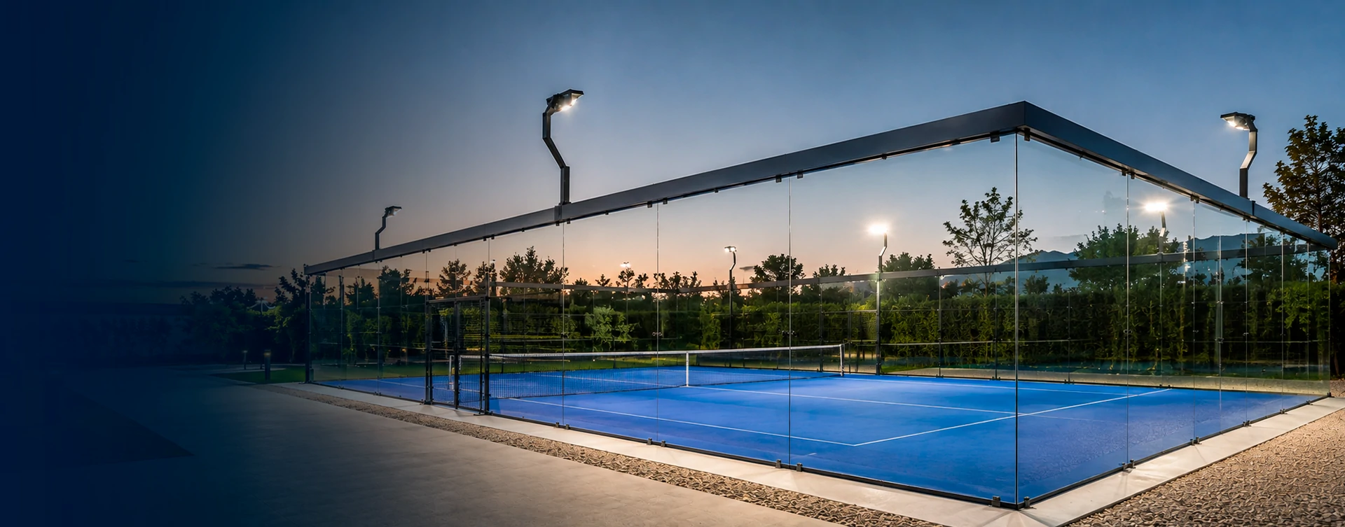 Construcción cancha de pádel panorámica
